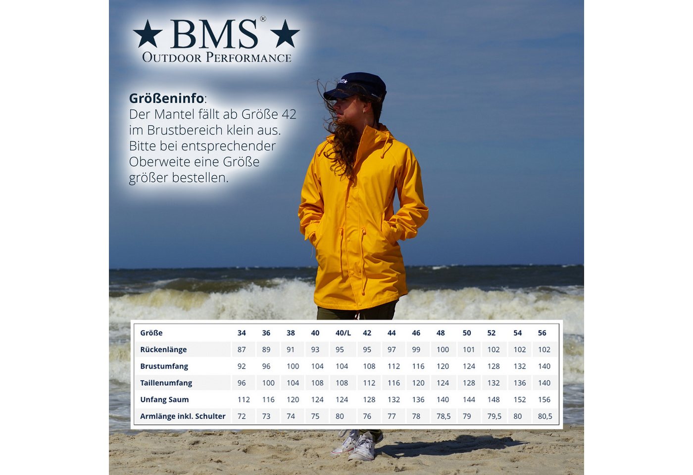 BMS Regenmantel HafenCity Coat SoftSkin 100% wasserdicht