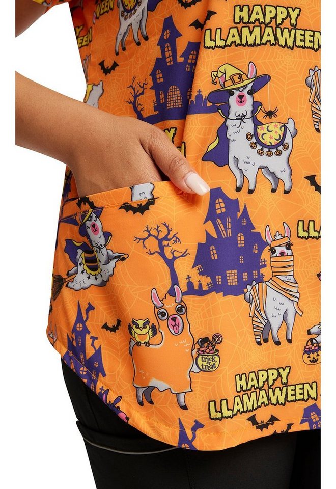 Cherokee Funktionsbluse Bunt bedruckter Damen Kasack "Happy Halloween" Kasack mit Motiv Bild 3