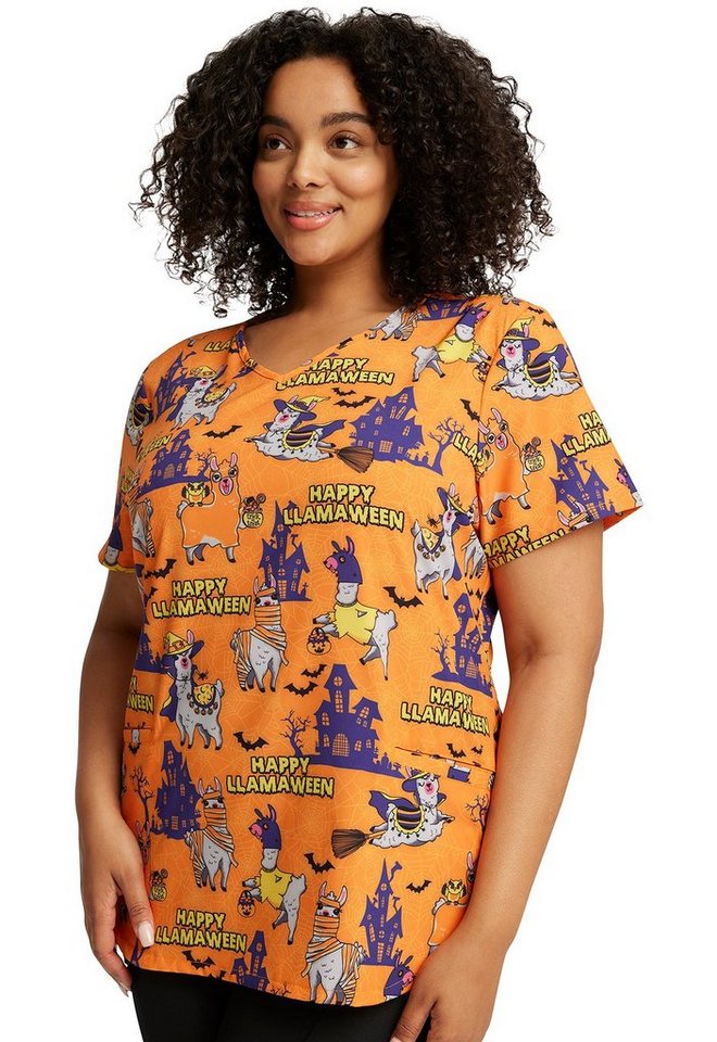 Cherokee Funktionsbluse Bunt bedruckter Damen Kasack "Happy Halloween" Kasack mit Motiv Bild 4