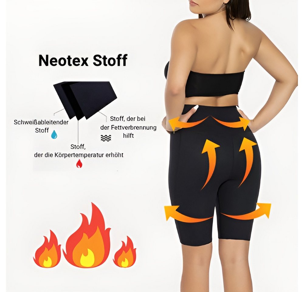 Yamuna Trainingsshorts Sauna Effekt Neotex Trainingsshort, Schwitzende Thermo/Fettverbrennung (Maximiert die Wirkung von Sportaktivitäten, und Trainings und hilft Ihnen dabei, abzunehmen) Sie können mit weniger Mühe einfach abnehmen und Fett verbrennen Bild 2