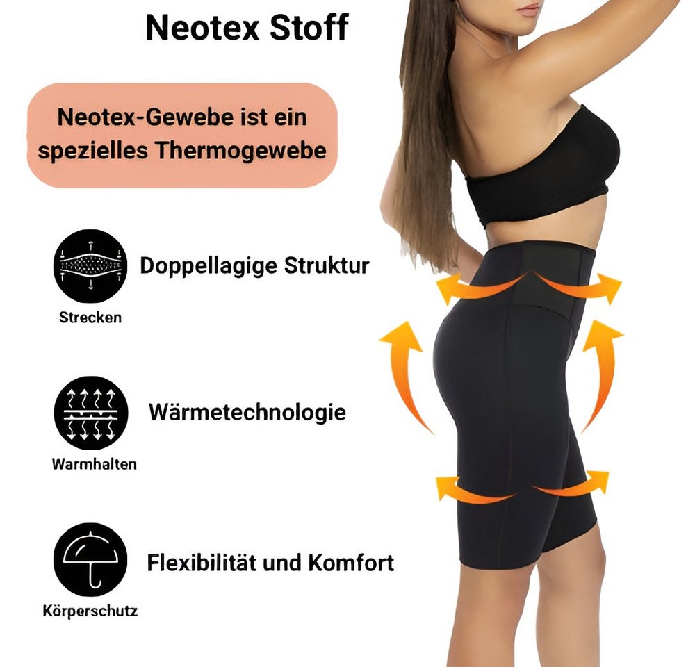 Yamuna Trainingsshorts Sauna Effekt Neotex Trainingsshort, Schwitzende Thermo/Fettverbrennung (Maximiert die Wirkung von Sportaktivitäten, und Trainings und hilft Ihnen dabei, abzunehmen) Sie können mit weniger Mühe einfach abnehmen und Fett verbrennen Bild 3