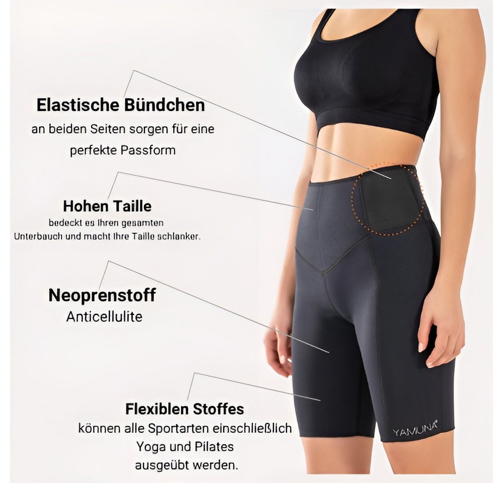 Yamuna Trainingsshorts Sauna Effekt Neotex Trainingsshort, Schwitzende Thermo/Fettverbrennung (Maximiert die Wirkung von Sportaktivitäten, und Trainings und hilft Ihnen dabei, abzunehmen) Sie können mit weniger Mühe einfach abnehmen und Fett verbrennen Bild 4