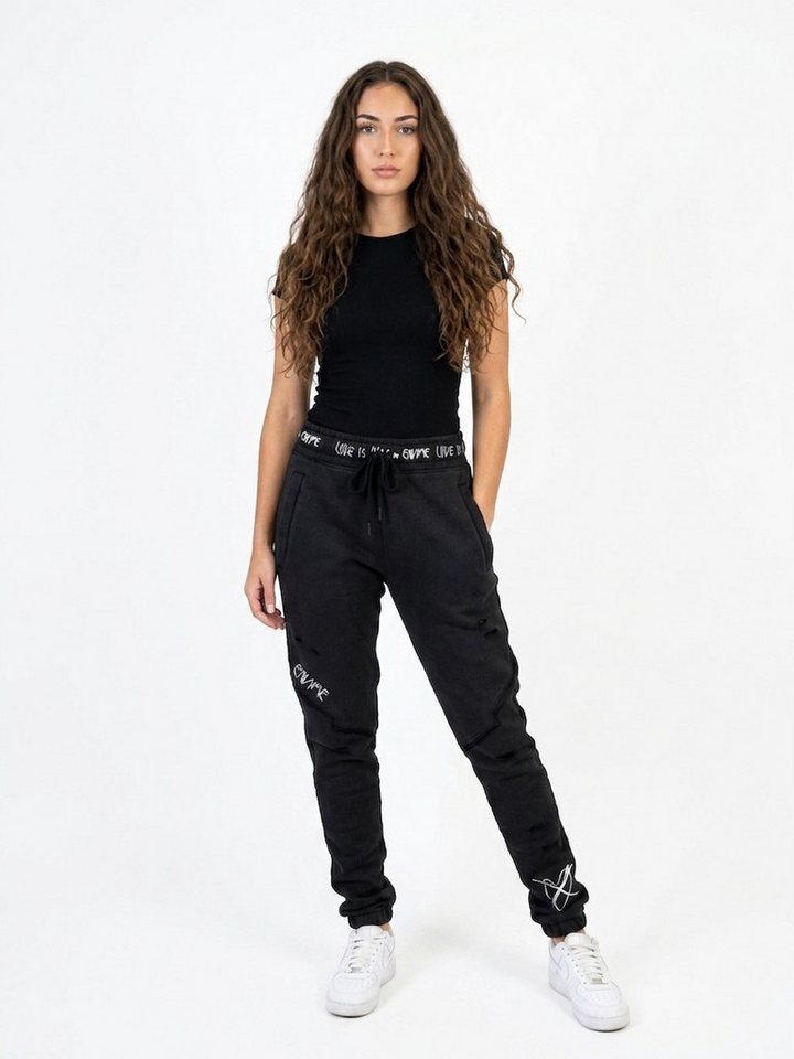 ENVYME Jogger Pants Jogginghose Sweatpants „Love Is War" Vintage Used-Look Bild 4