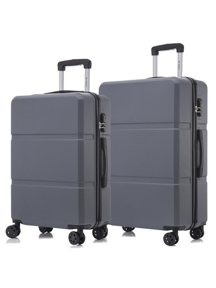 YONSLY Kofferset Reisekoffer Set Hartschale ABS, 4 Rollen, (Spar-Set, 2 tlg., Hartschalen Trolley Set), Wasserabweisend Stoßfest Robust Bild 3