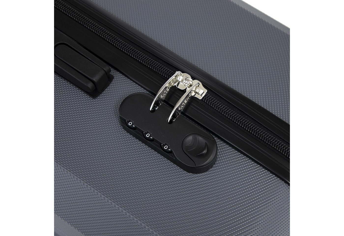YONSLY Trolleyset Reisekoffer-Set aus ABS für Handgepäck und Reisen in S bis XL, 4 Rollen, (Spar-Set, 4 tlg., Hartschalen Trolley Set), mit 360° Doppelrollen, integriertem Zahlenschloss und Gummigriff