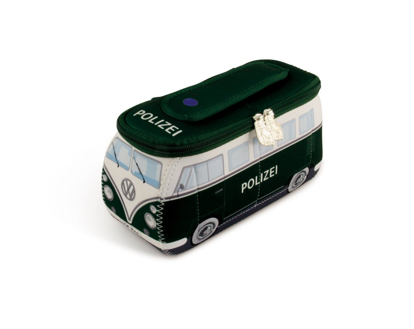VW Collection by BRISA Kulturbeutel Volkswagen Neopren Schminktasche, Reisebeutel, funktionale Kosmetiktasche im T1 Polizeibus Design, 23x11x8 cm Bild 2