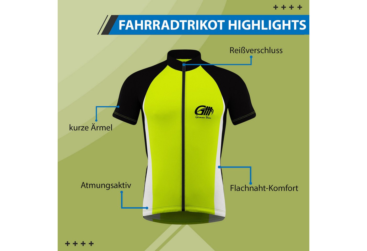 German Wear Radtrikot ME-3001 Herren Radler Jersey Trikot Bild 4