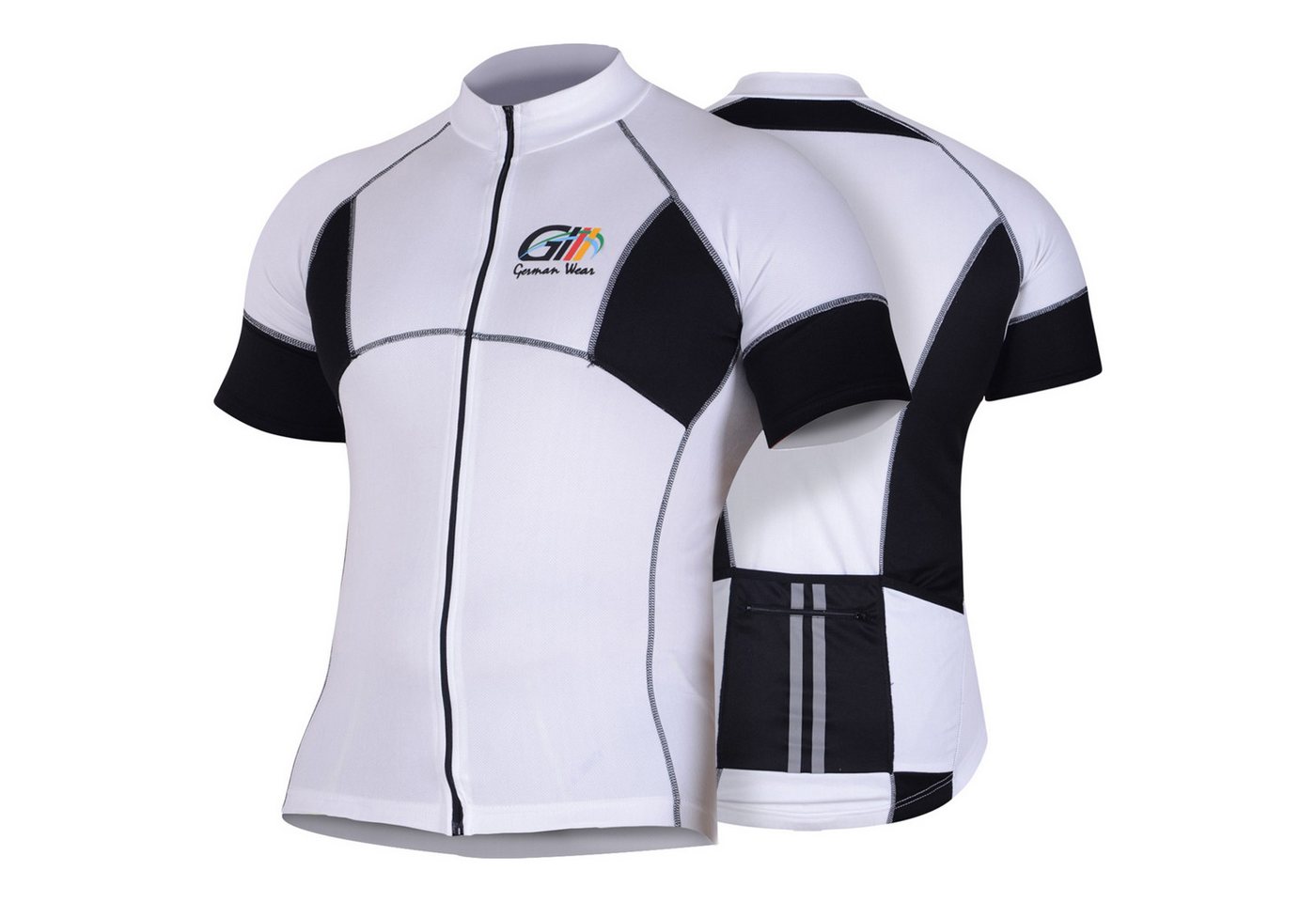 German Wear Radtrikot 1057 Jersey White/Black Herren Radler-Trikot Jersey