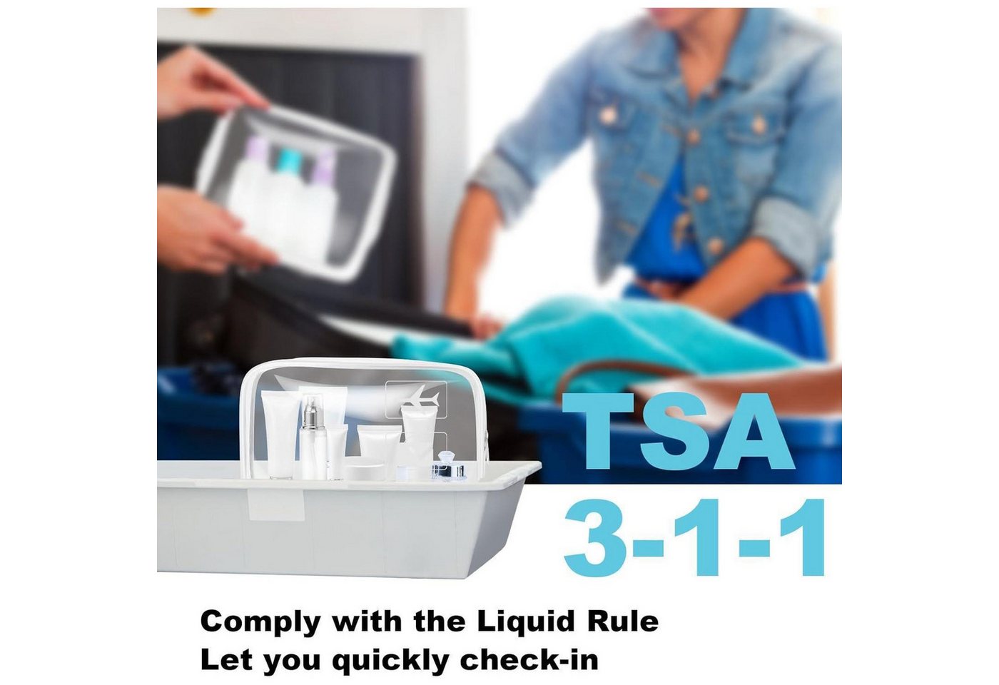 LuxusKollektion Kosmetiktasche Durchsichtige Kulturtasche transparent, wasserdicht, TSA-zugelassen Bild 4