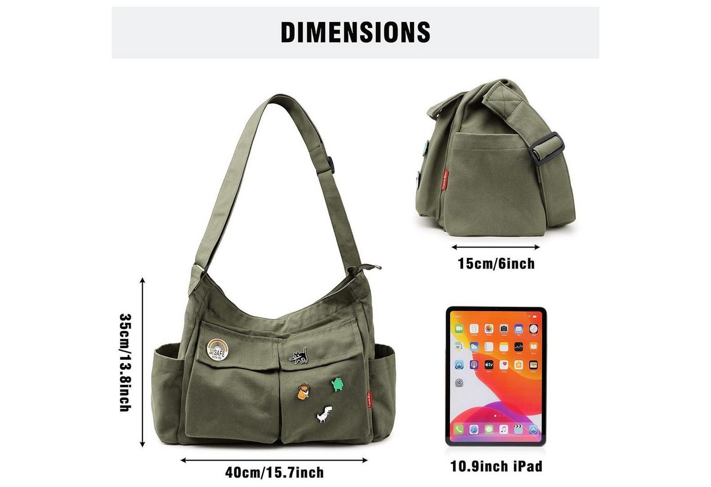 LuxusKollektion Messenger Bag Captain Blues Canvas Messenger Bag Umhängetasche Crossbody HoboICY Bag