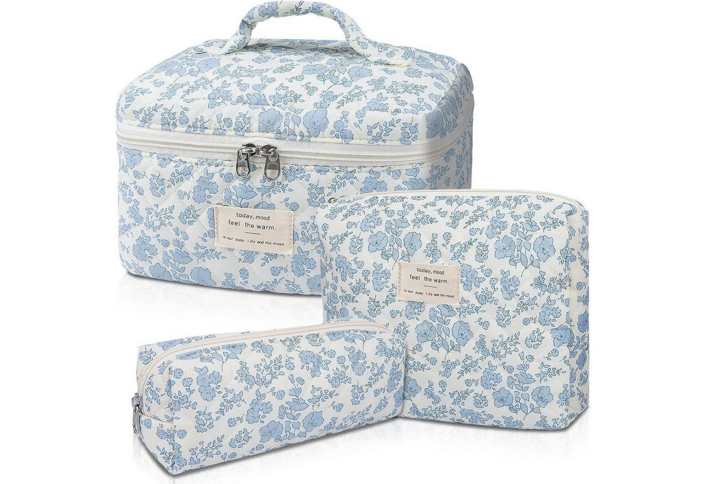 LuxusKollektion Kosmetiktasche 3-teiliges Reise Kosmetiktaschen Set Damen Blumenmuster Kawaii Mädchen Bild 3