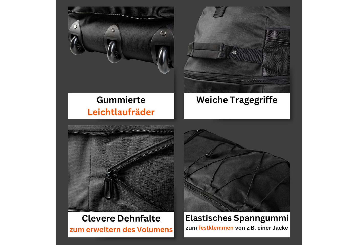cocoono Reisetasche Reisetasche mit Rollen – Große faltbare Rolltasche 120L