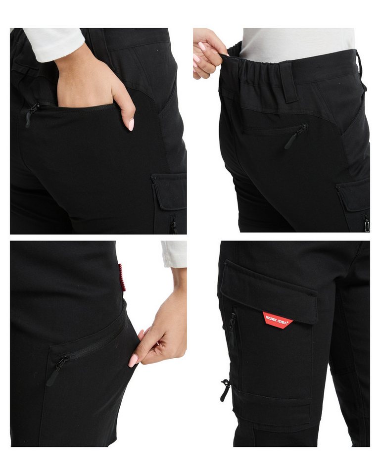 WORK IDEA Trekkinghose Damen Sommer Stretch-Slim Fit wasserabweisend Wanderhose, Arbeitshose (1-tlg) geeignet für Outdoor-Aktivitäten, S-5XL Bild 4