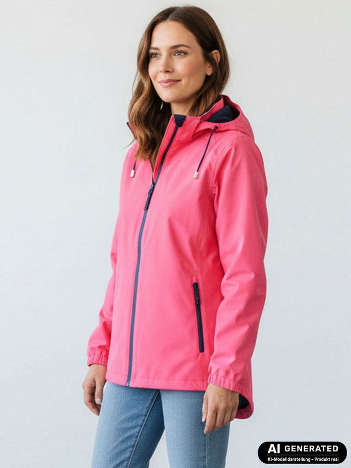 Dry Fashion Fahrradjacke Spiekeroog Damen Funktionsjacke - Regenjacke leicht & verstaubar Jacke Wasserdicht, Windicht, Atmungsaktiv, Kapuze mit Vorderschirm Bild 5