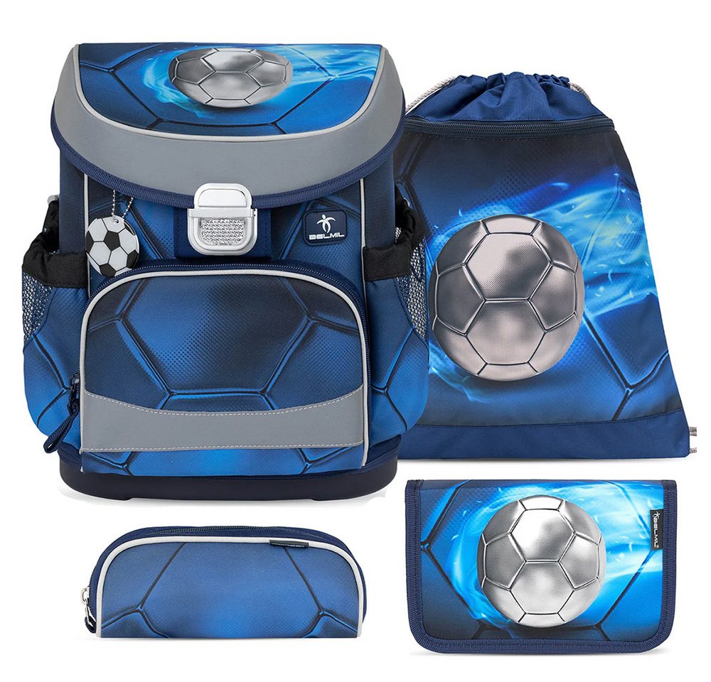 Belmil Schulranzen Set Mini Fit 10-teilig 2026 Jungen Football silber Bild 4