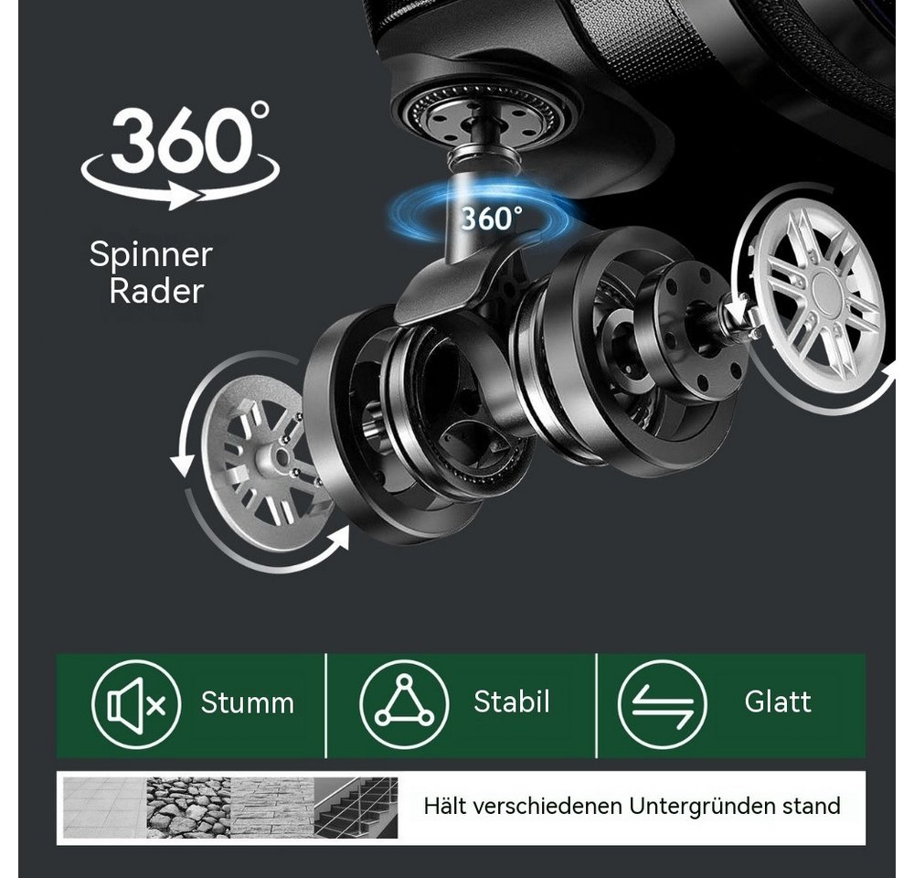LALAHO Trolley Kofferset Hartschale Reisekoffer, 360° Rollen, 4 Rollen, 3er Set Handgepäck, moderner Koffer, Teleskopstange, Grau Bild 4