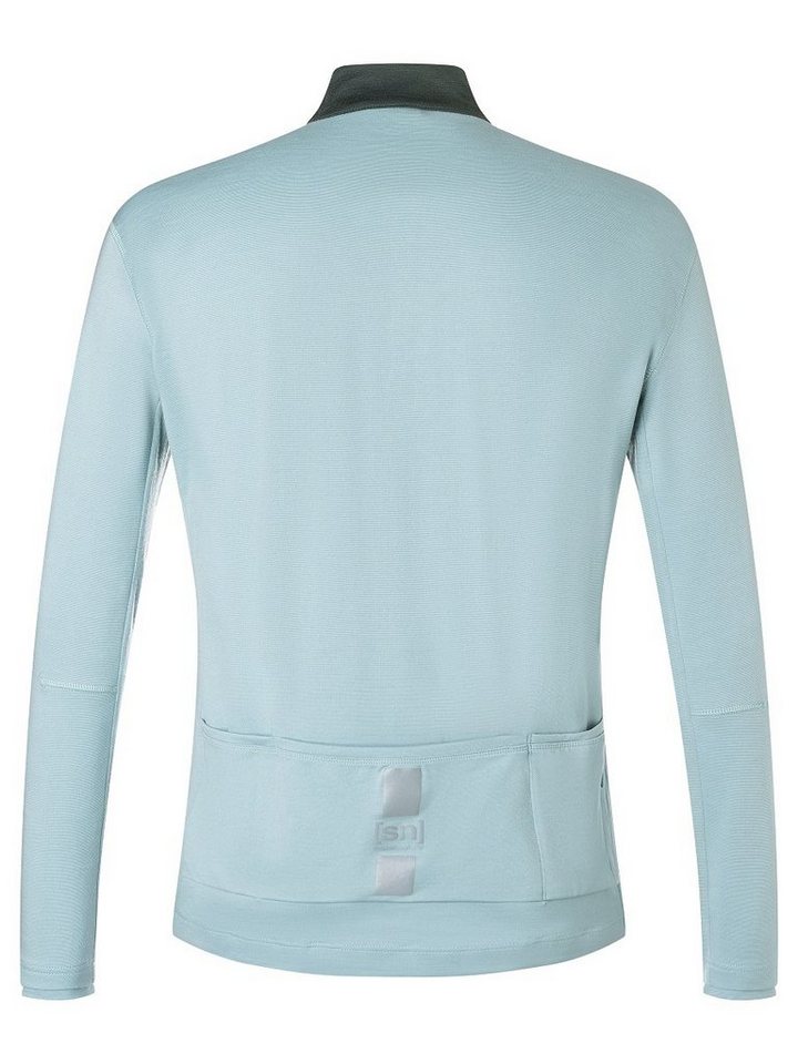 SUPER.NATURAL Radtrikot Merino Fahrradtrikot M GRAVIER LS JERSEY Merino-Materialmix mit reflektierenden Logos