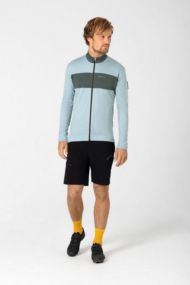 SUPER.NATURAL Radtrikot Merino Fahrradtrikot M GRAVIER LS JERSEY Merino-Materialmix mit reflektierenden Logos Bild 2
