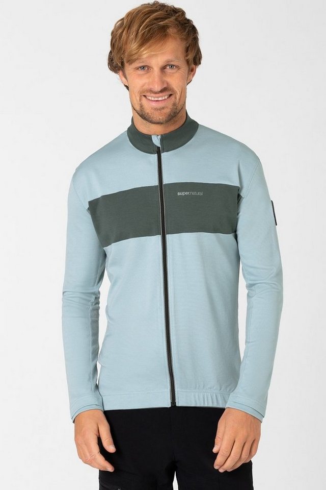 SUPER.NATURAL Radtrikot Merino Fahrradtrikot M GRAVIER LS JERSEY Merino-Materialmix mit reflektierenden Logos Bild 4