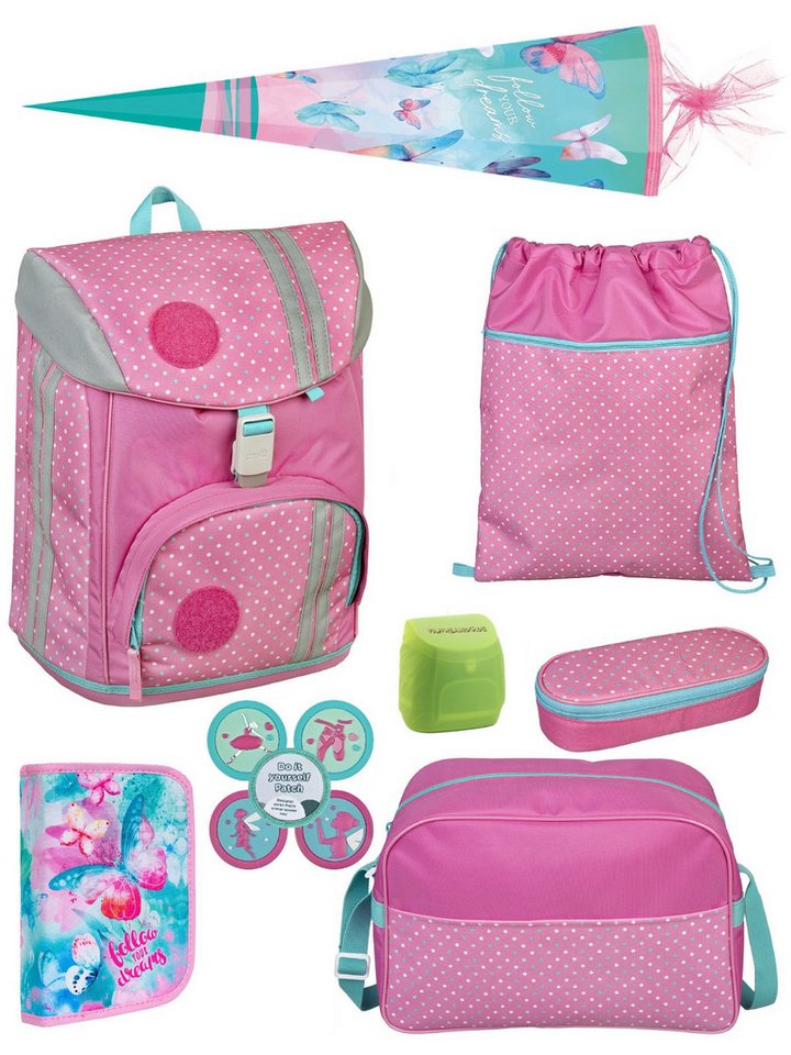 Scooli Schulrucksack rosa Schulranzen mit Motiv Kletties Ballerina, Fairy Fee, ab 1. Klasse (Spar-Set, 10-tlg., inkl. Federmäppchen, Sporttasche und Schultüte Schmetterlinge), höhenverstellbar, mit Brust- & Hüftgurt, 980 Gramm leicht Bild 3