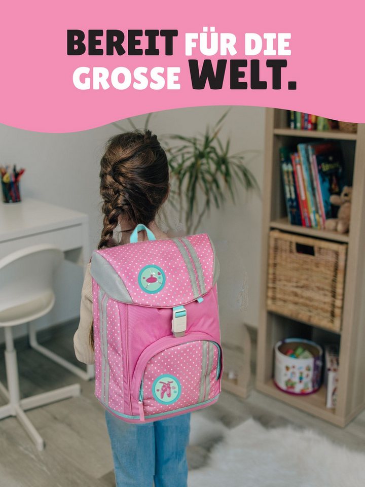 Scooli Schulrucksack rosa Schulranzen mit Motiv Kletties Ballerina, Fairy Fee, ab 1. Klasse (Spar-Set, 10-tlg., inkl. Federmäppchen, Sporttasche und Schultüte Schmetterlinge), höhenverstellbar, mit Brust- & Hüftgurt, 980 Gramm leicht Bild 4