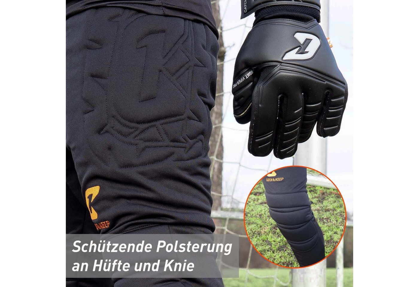 Catch & Keep Torwarthose Torwarthose - Gepolsterte Torwarthose für Kinder und Erwachsene (1er Pack) gepolstert