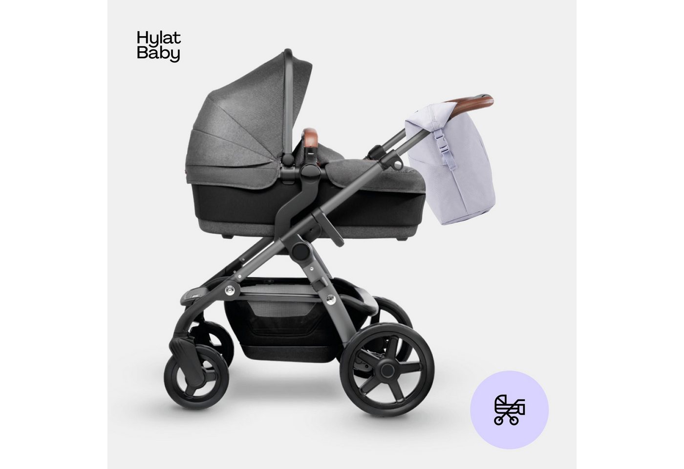 Hylat Baby Wickeltasche Wickeltasche - gesteppte Tasche für Windeln, Kindersachen -Hellviolett (1-tlg), Gesteppte Tasche für Windeln und Kindersachen - Hellviolett Bild 3