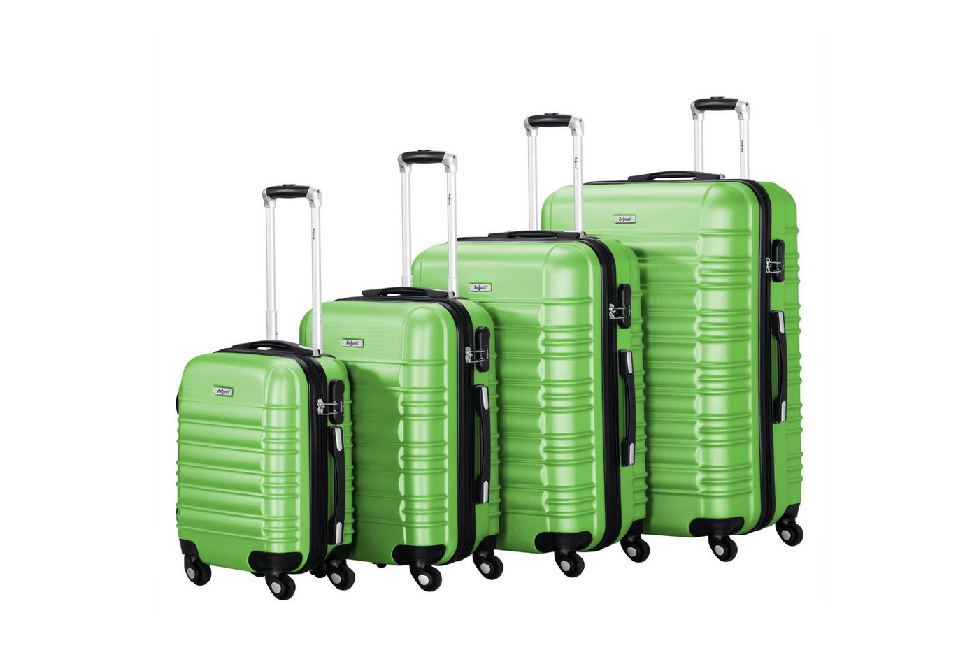 Zelsius Kofferset Koffer Set 4 Stück, Grün, ABS Hartschalenkoffer mit Zahlenschloss, 4 Rollen, (4 tlg), 4 schwenkbare Rollen Bild 4