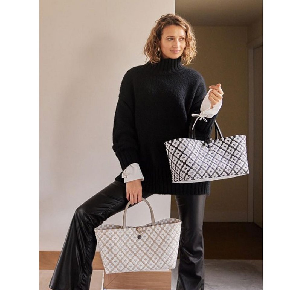 Handed By Einkaufskorb Handed By Handtasche Mini Motif Bag Black White