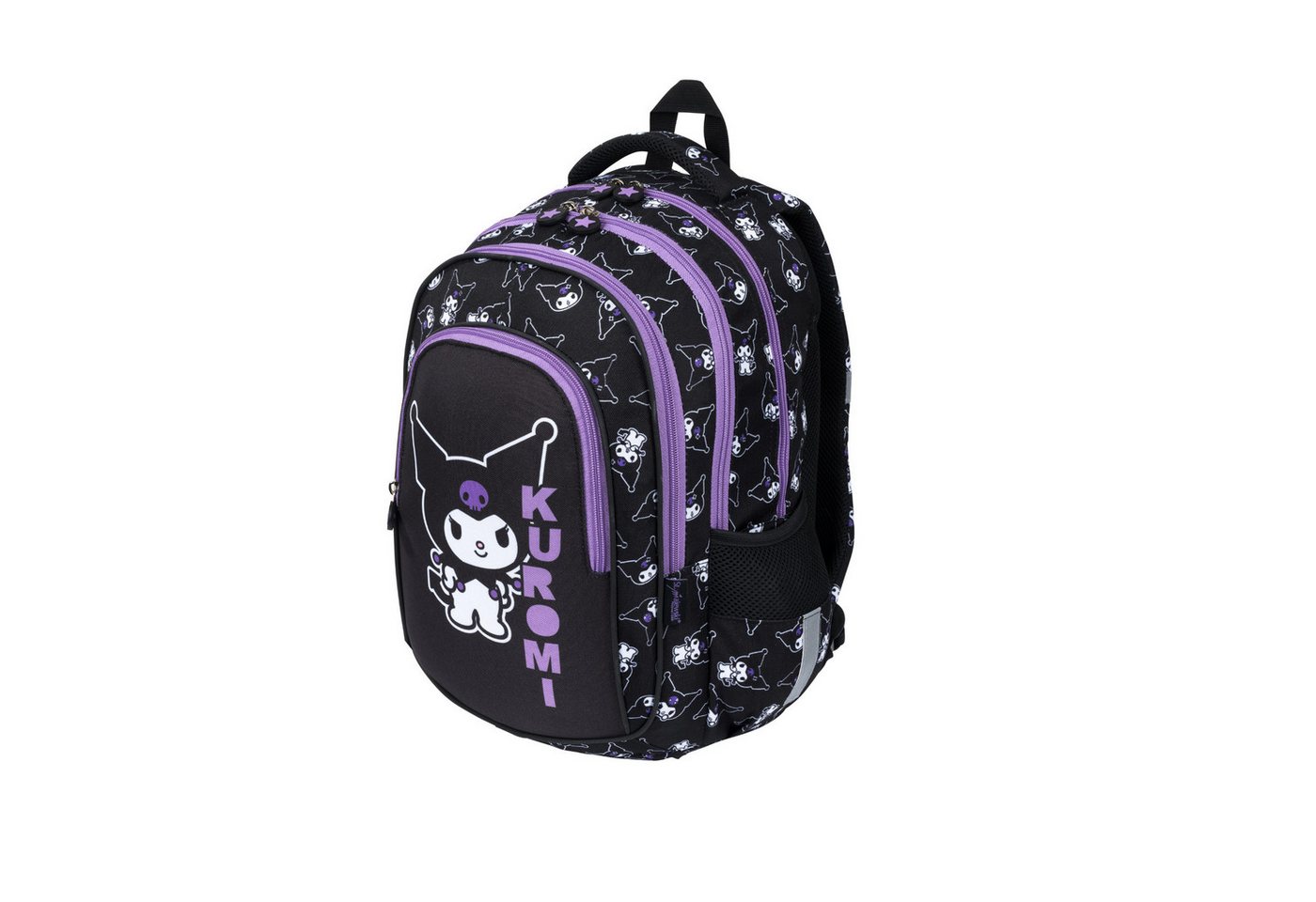 GOLDKIDS Schulranzen für Jungen und Mädchen, 4er-Set - (Schul-Rucksack für Kinder mit Schlampermäppchen-, Schuhbeutel und Regenschutz), - Kuromi Motiv Bild 2