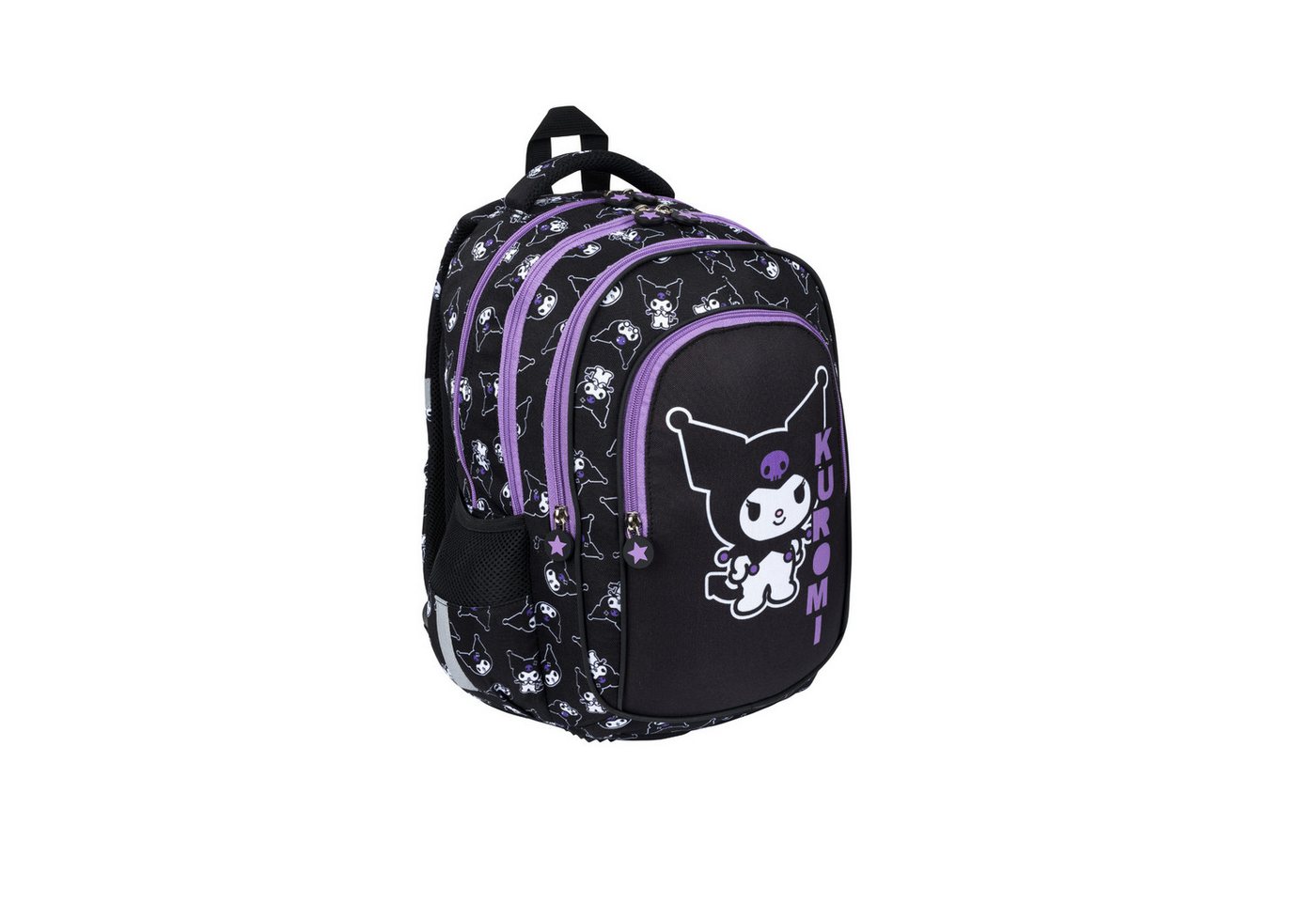 GOLDKIDS Schulranzen für Jungen und Mädchen, 4er-Set - (Schul-Rucksack für Kinder mit Schlampermäppchen-, Schuhbeutel und Regenschutz), - Kuromi Motiv Bild 4