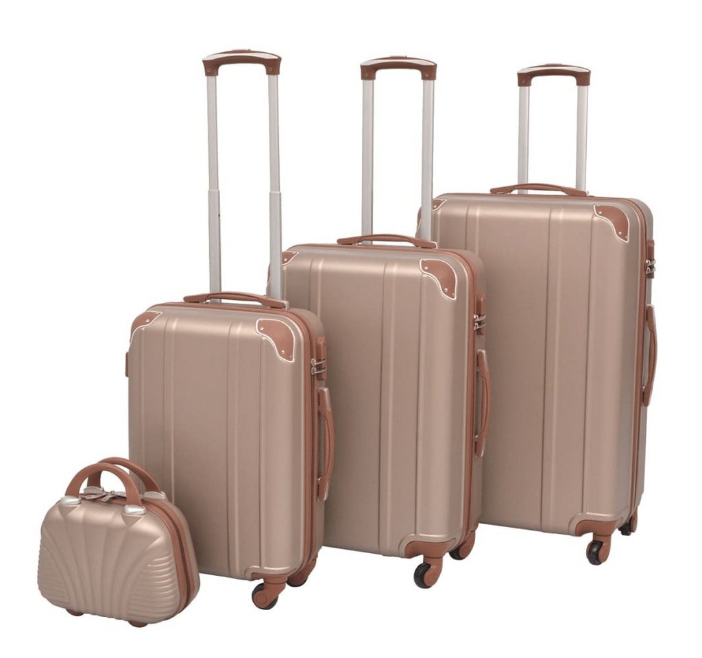 vidaXL Trolleyset Vierteiliges Hartschalen-Trolley-Set Champagner, (1 tlg) Bild 2