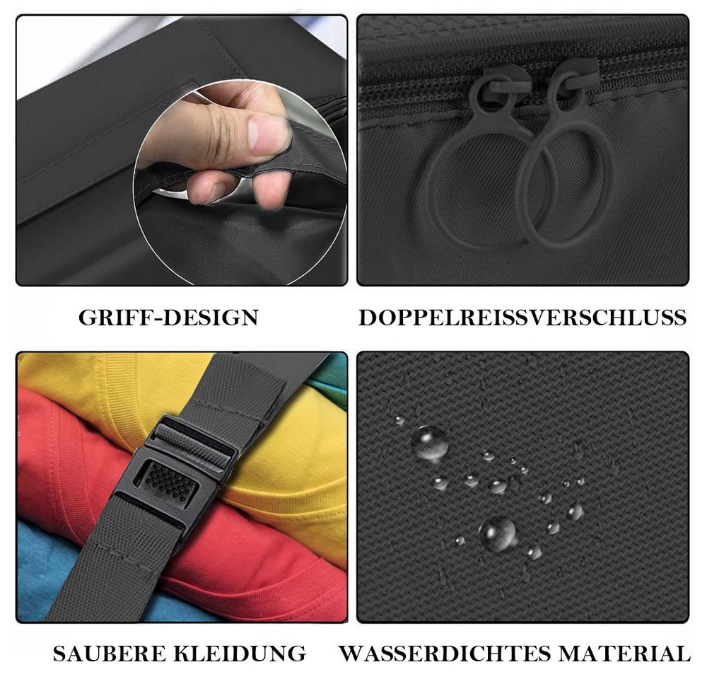 TUWENA Kofferorganizer Koffer Organizer Set 9-teilig, Reise Kleidertaschen mit Waschbecher, Verpackungswürfel mit Kosmetiktasche, Schuhbeutel, Cubes, Reisezubehör