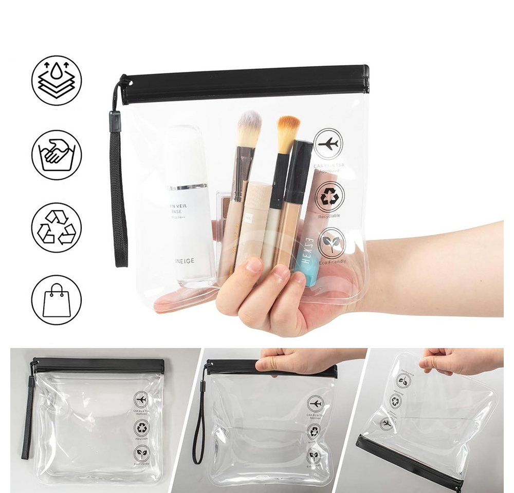 Zaewry Kulturbeutel Transparent Kulturtasche,Flugzeug Beutel Flüssigkeiten 20 x 20 cm (1 Liter Beutel Flugzeug Reisebeutel, Waschtasche für Damen & Herren, 6-tlg), Reise Gadgets Must Have, Wasserdichter und Auslaufsicher mit Lanyard