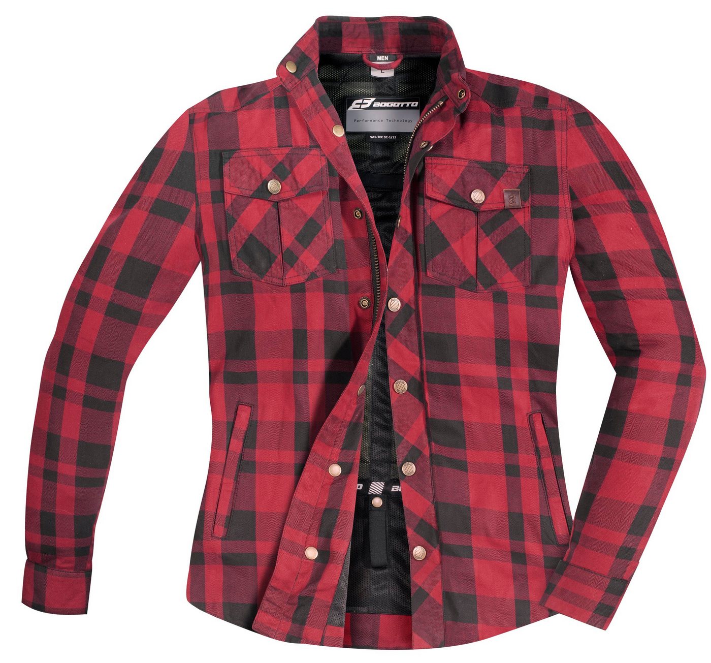 Bogotto Motorradjacke Forgewood Motorrad Hemd protektoren weitenverstellbar Bild 4