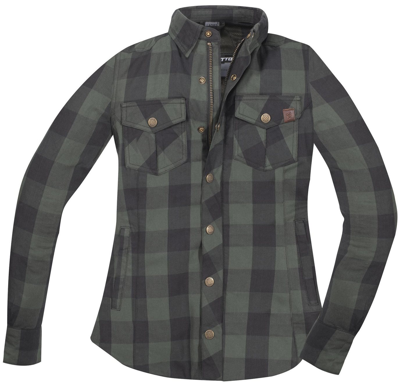 Bogotto Motorradjacke Forgewood Damen Motorrad Hemd protektoren weitenverstellbar