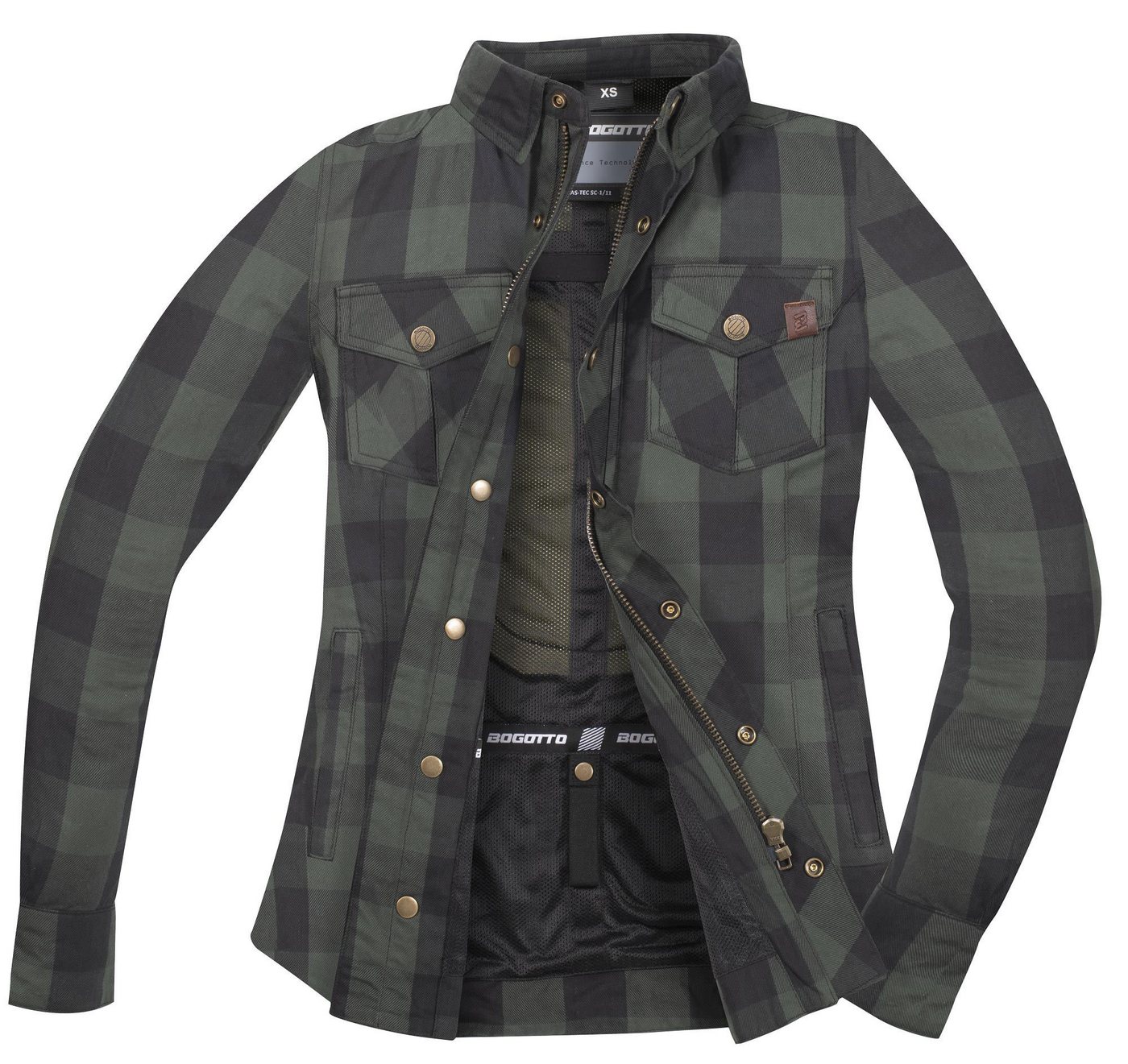 Bogotto Motorradjacke Forgewood Damen Motorrad Hemd protektoren weitenverstellbar Bild 4