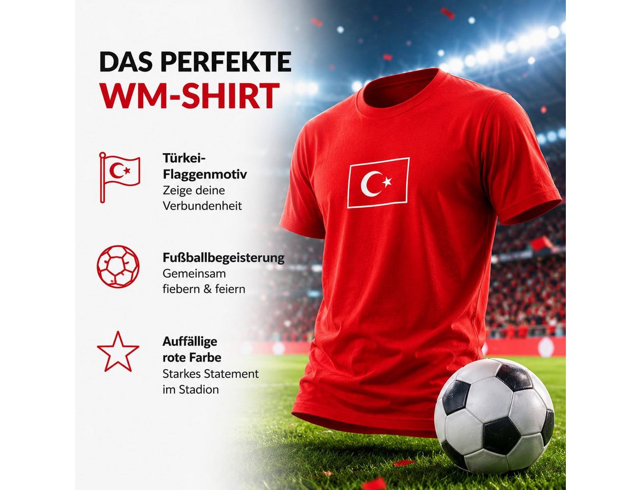 TK Gruppe Fußballtrikot Türkei WM 2026 Fan T-Shirt – Türkiye Trikot Fußball Weltmeisterschaft