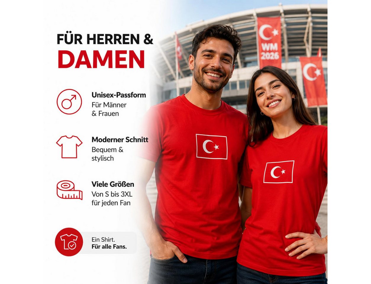 TK Gruppe Fußballtrikot Türkei WM 2026 Fan T-Shirt – Türkiye Trikot Fußball Weltmeisterschaft Bild 3