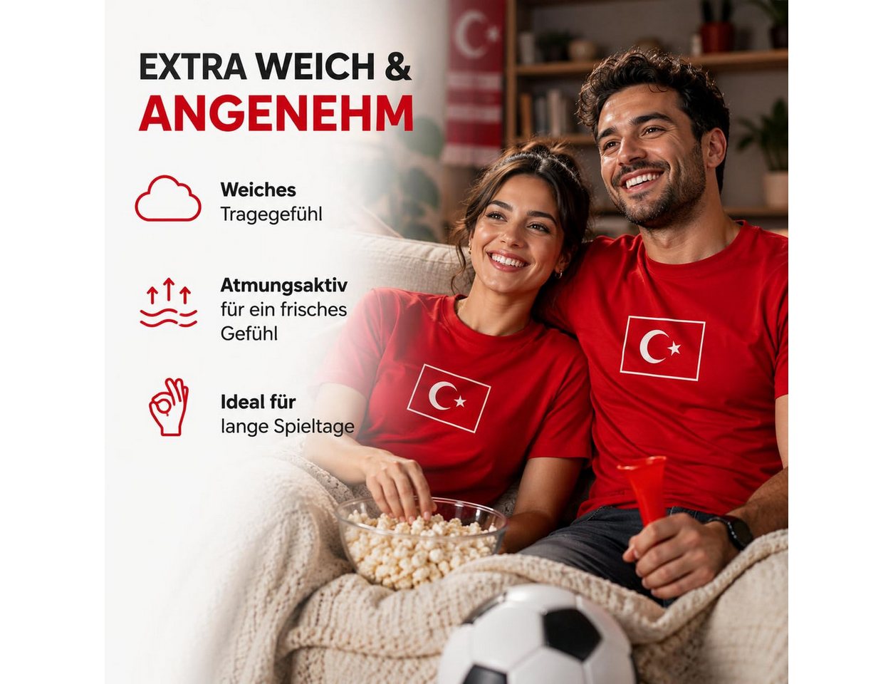 TK Gruppe Fußballtrikot Türkei WM 2026 Fan T-Shirt – Türkiye Trikot Fußball Weltmeisterschaft Bild 4