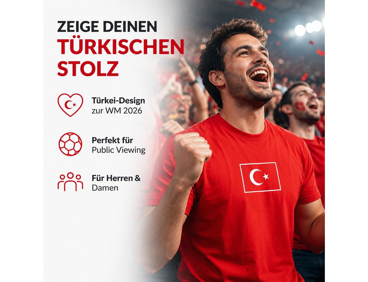 TK Gruppe Fußballtrikot Türkei WM 2026 Fan T-Shirt – Türkiye Trikot Fußball Weltmeisterschaft Bild 5