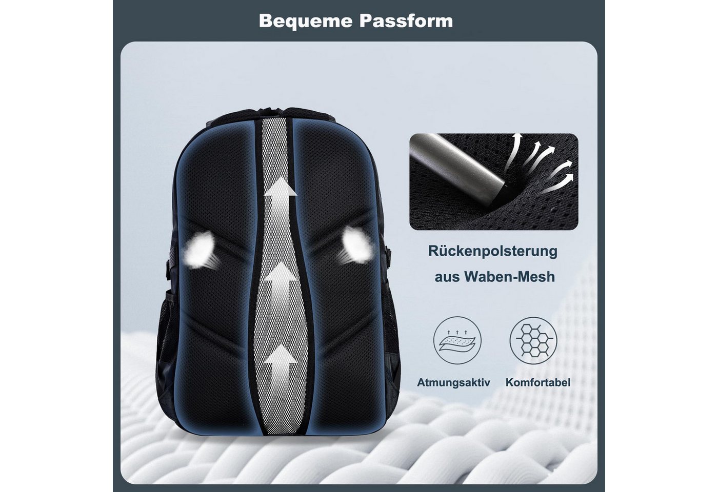 nsihing Rucksack Großer Camouflage Schulrucksack Teenager Jungen Mädchen (1-tlg), Rucksack mit viel Stauraum für Schule, Freizeit und Reisen