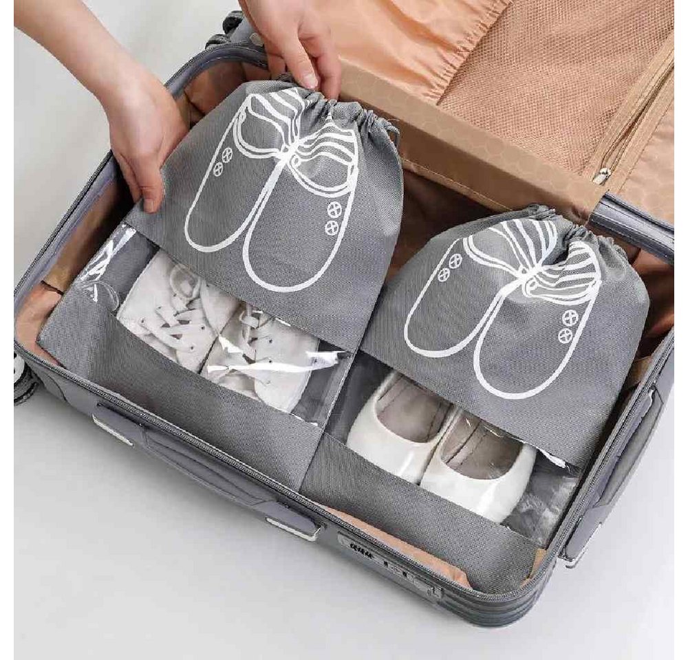Blusmart Aufbewahrungstasche 6 Stück Schuhe Aufbewahrung taschen (Staubdichter Schuhbeutel mit Kordelzug und durchsichtigem Schlitz, 6-tlg., Tragbar, wasserdicht und feuchtigkeitsbeständig), Für den täglichen Gebrauch und auf Reisen