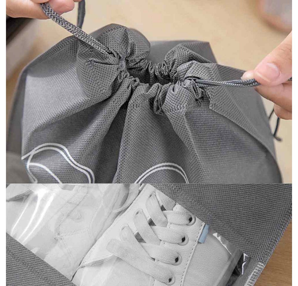 Blusmart Aufbewahrungstasche 6 Stück Schuhe Aufbewahrung taschen (Staubdichter Schuhbeutel mit Kordelzug und durchsichtigem Schlitz, 6-tlg., Tragbar, wasserdicht und feuchtigkeitsbeständig), Für den täglichen Gebrauch und auf Reisen Bild 2