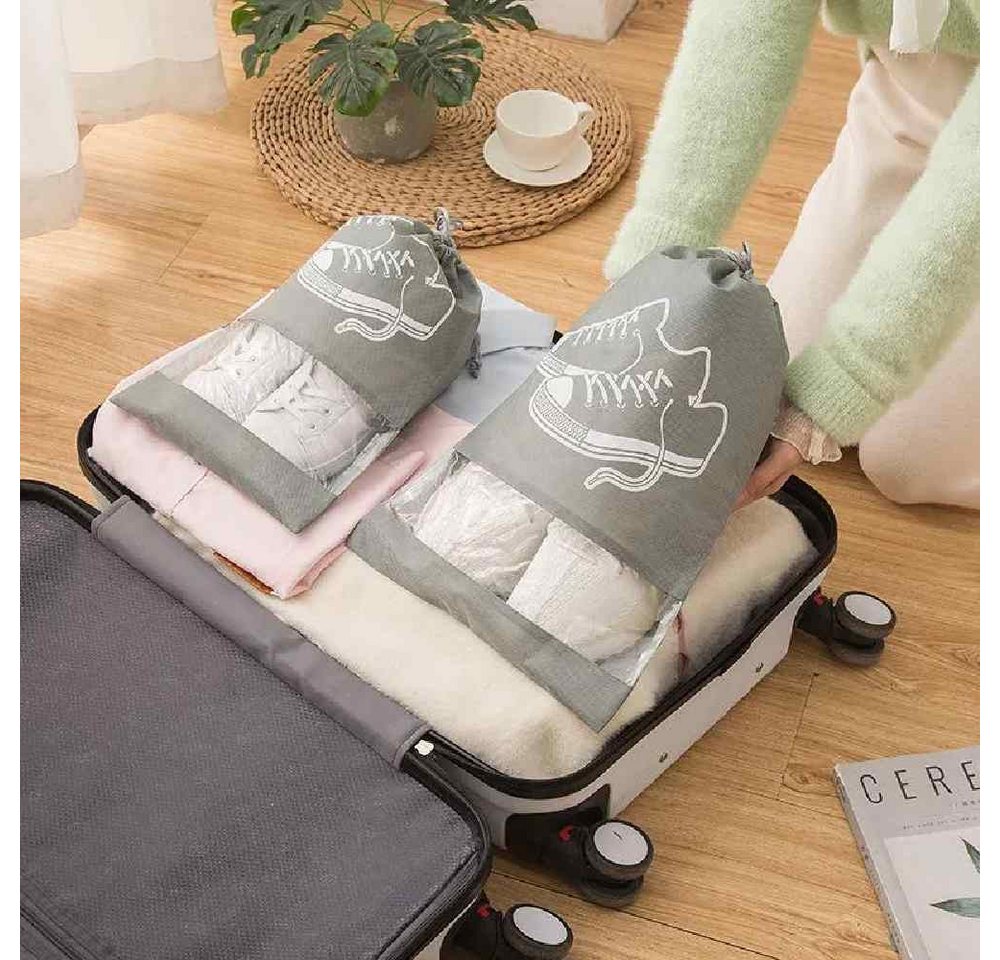 Blusmart Aufbewahrungstasche 6 Stück Schuhe Aufbewahrung taschen (Staubdichter Schuhbeutel mit Kordelzug und durchsichtigem Schlitz, 6-tlg., Tragbar, wasserdicht und feuchtigkeitsbeständig), Für den täglichen Gebrauch und auf Reisen Bild 4