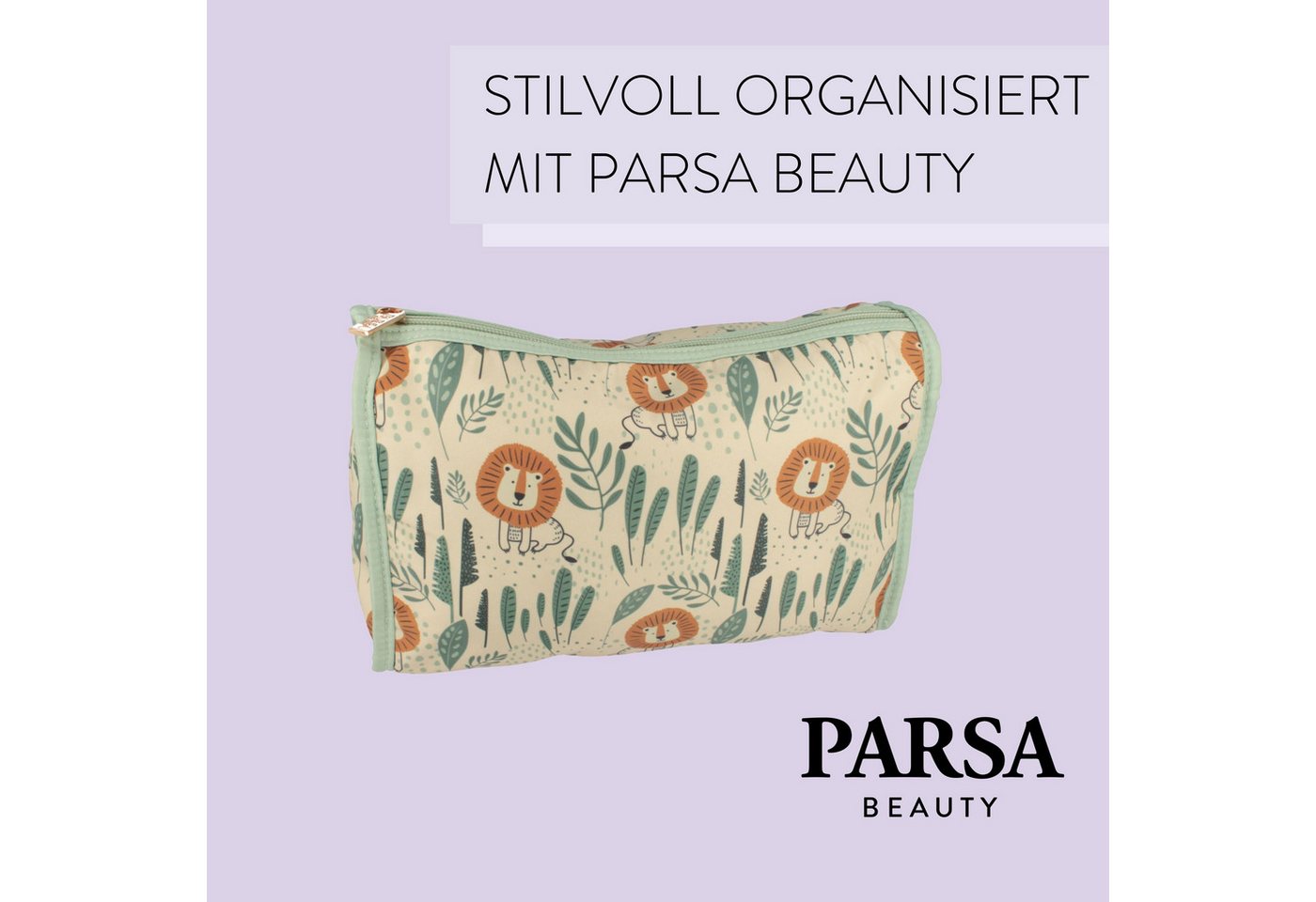 PARSA Beauty Kosmetiktasche Essential Kulturtasche Kind Jungle, fröhliche Ordnung für Entdecker