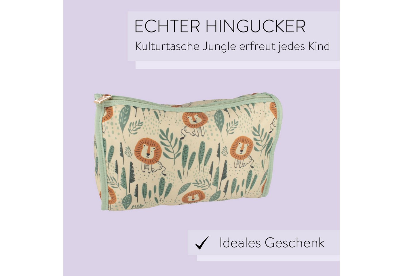 PARSA Beauty Kosmetiktasche Essential Kulturtasche Kind Jungle, fröhliche Ordnung für Entdecker Bild 2