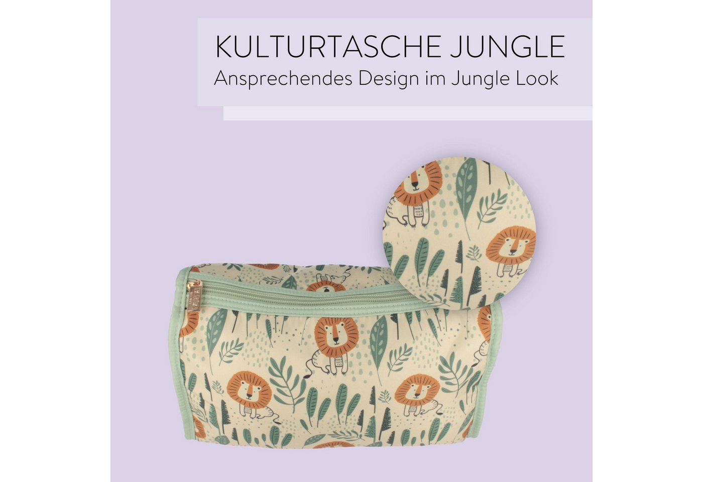 PARSA Beauty Kosmetiktasche Essential Kulturtasche Kind Jungle, fröhliche Ordnung für Entdecker Bild 3