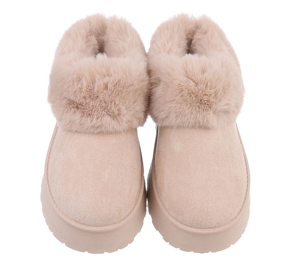 Ital-Design Damen Snowboots Freizeit Snowboots (87531865) Flach Stiefeletten in Beige Bild 3