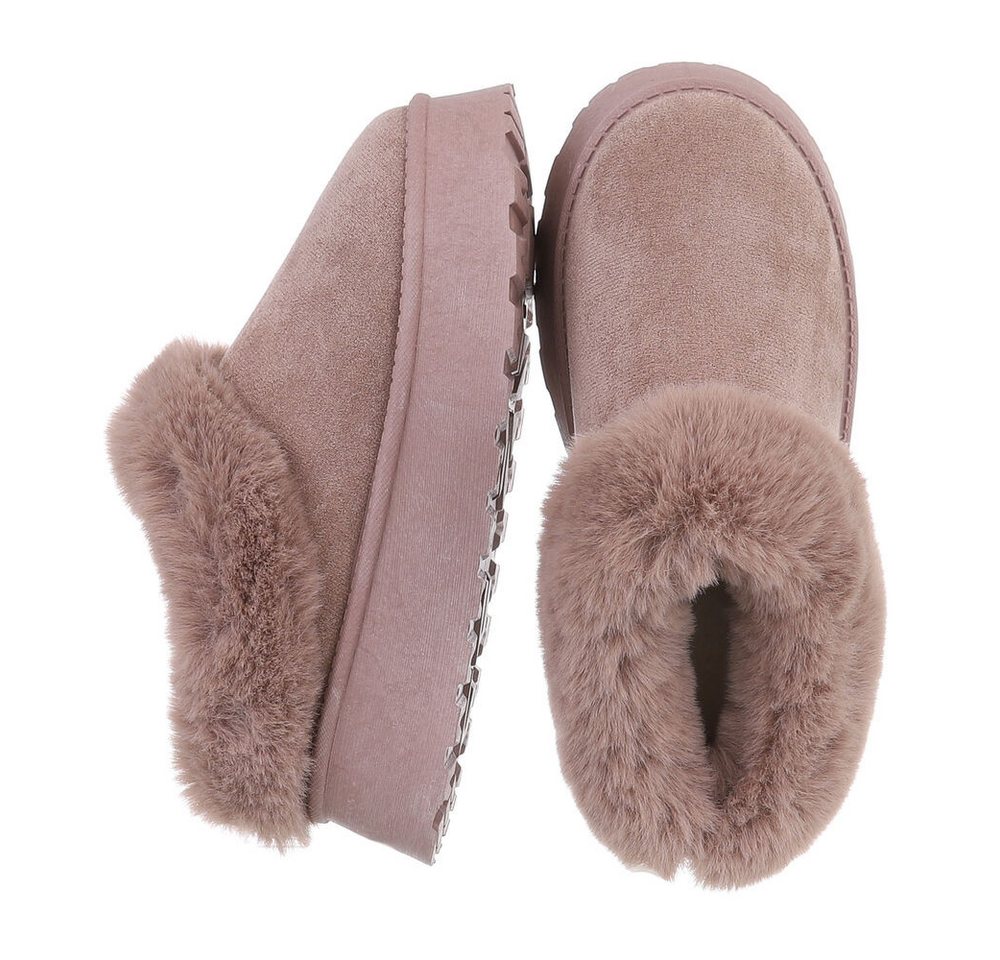 Ital-Design Damen Snowboots Freizeit Snowboots (87531845) Flach Stiefeletten in Hellbraun Bild 2